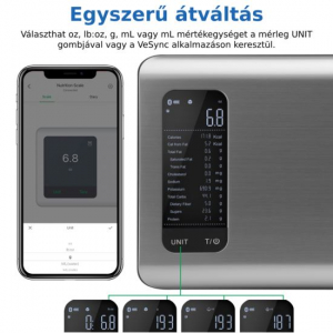 Etekcity Nutrition konyhai fitness mérleg Smart vezérléssel  (ESN00-RBS)