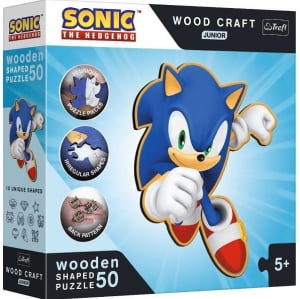 Trefl Puzzle Wood Craft: Sonic, a sündisznó 50 darabos puzzle fából (20203)