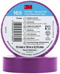 3M Temflex 165 165PR1E vinil szigetelőszalag, viola, 10 m x 15 mm