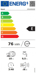 Bosch szabadonálló mosogatógép nemesacél (SPS4HMI49E)