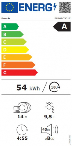 Bosch félig beépíthető mosogatógép fehér (SMI8TCS01E)