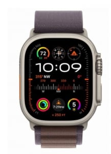 Apple Watch Ultra 2 GPS + Cellular 49mm titántok, indigó alpesi pánt (S) (MRER3CM/A / MRER3FD/A)