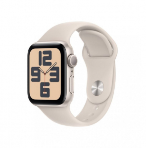 Apple Watch SE (2023) GPS 40mm csillagfény alumíniumtok, csillagfény sportszíj M/L (MR9V3QH/A)