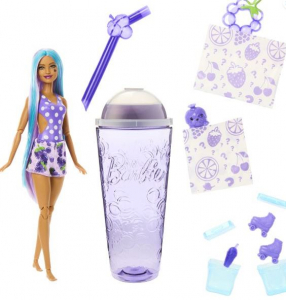 Mattel Barbie Slime Reveal meglepetés baba Kék hajú baba gyümölcsös szoknyában (HNW44)