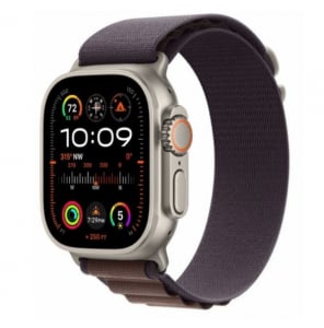 Apple Watch Ultra 2 GPS + Cellular 49mm titántok, indigó alpesi pánt (S) (MRER3CM/A / MRER3FD/A)