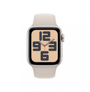 Apple Watch SE (2023) GPS 40mm csillagfény alumíniumtok, csillagfény sportszíj M/L (MR9V3QH/A)