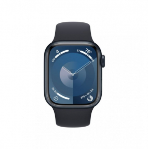 Apple Watch Series 9 GPS 41mm éjfekete alumíniumtok, éjfekete sportszíj M/L méret (MR8X3QH/A / MR8X3QF/A)