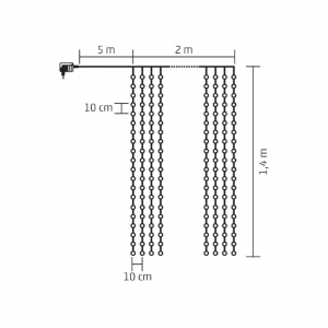 Somogyi KIN 294C/WH LED-es fényfüggöny 1.4m hideg fehér