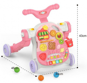 Manyuk Toys 2 az 1-ben járássegítő és foglalkoztató asztal pink (HE0815)