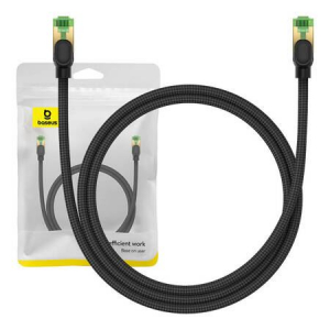 Baseus Braided Cat8 RJ45 hálózati kábel 40Gbps, 1m fekete (B0013320C111-01)