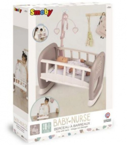 Smoby Baby Nurse Bölcső kiságyforgóval pasztell (7600220372)