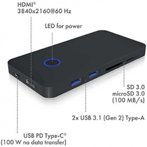 Raidsonic ICY BOX DockingStation 8-in-1 M.2 NVME USB-C dokkoló (IB-DK2108M-C)