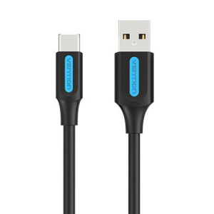 Vention USB-A - USB-C adat,- és töltőkábel 0,5m fekete (COKBD)