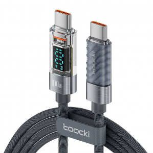 Toocki töltőkábel USB-C - USB-C 100W 1m szürke (TXCTT1-XY01 grey)