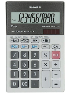 Sharp ELM711PGGY napelemes asztali számológép
