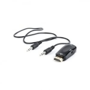 Gembird HDMI -> VGA + jack adapter fekete (A-VGA-HDMI-02)