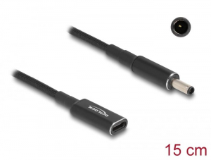 Delock Laptop töltőkábel adapterkábel USB Type-C anya - Dell 4,5 x 3,0 mm apa 15 cm (60036)