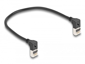 Delock RJ45 h&aacute;l&oacute;zati k&aacute;bel Cat.6A S/FTP 0,25m fekete (80279)