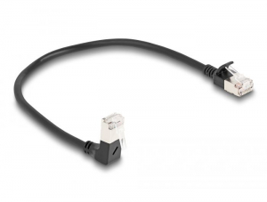 Delock RJ45 hálózati kábel Cat.6A S/FTP  0,2 m fekete (80303)