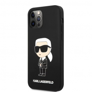 Karl Lagerfeld Apple iPhone 12 / 12 Pro tok fekete (KLHCP12MSNIKBCK)