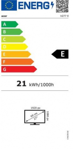 27" Acer Vero V277Ebiv LED monitor fekete (UM.HV7EE.E09)