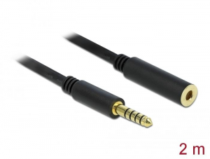 Delock sztereó jack hosszabbító kábel 5 tűs apa-anya 4,4 mm 2m fekete (85797)