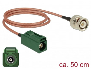 Delock FAKRA E-h&uuml;vely > BNC-dug&oacute; RG-316 antenna k&aacute;bel 50cm (89681)