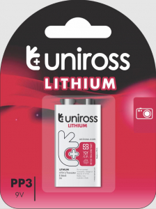 Uniross 6F22/9V lítium elem (ULI9V1)