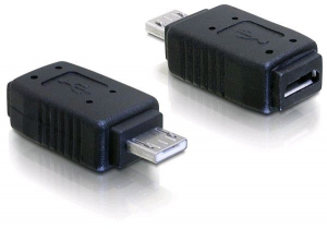 Delock adapter USB micro-A+B female --> USB micro A-male (65032)