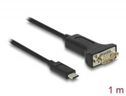 Delock USB Type-C - 1 x soros RS-232 D-Sub 9 tűs apa adapter 1m (64195)