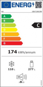 LG GBV7280CMB alulfagyasztós hűtőszekrény ezüst