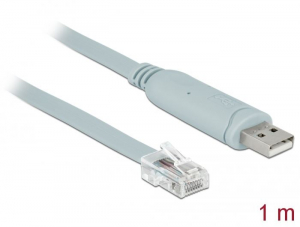 Delock USB 2.0 A-típusú apa > 1 x soros RS-232 RJ45 apa adapter szürke1m