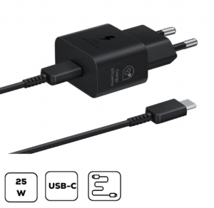 Samsung EP-T2510XBEGEU 25W hálózati töltőfej USB Type-C kábellel fekete