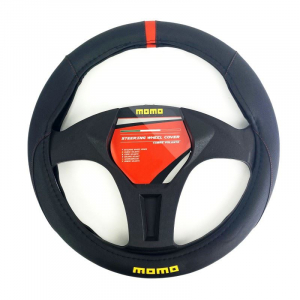 Momo Elegant kormányvédő 38-39cm fekete - piros (30SWC010BR)