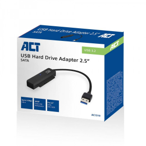 ACT AC1510 USB-A adapter kábel - 2.5" SATA/HDD/SSD tápegység fekete