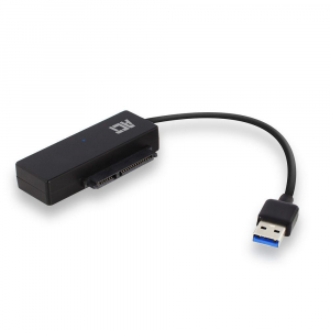 ACT AC1515 USB-A merevlemez adapter 2,5"/3,25" SSD/HDD tápegységgel fekete