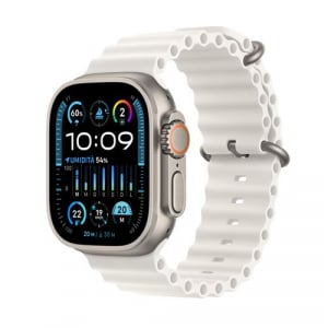 Apple Watch Ultra 2 GPS + Cellular 49mm titántok, fehér óceán pánt (MREJ3FD/A)