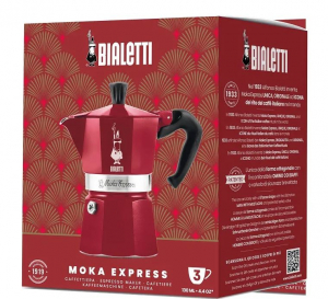 Bialetti Moka Express 6 személyes kávéfőző Deco Glamour piros (9900)