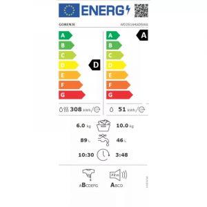 Gorenje WD2S164ADSWA elöltöltős mosó-szárítógép fehér