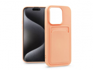 Haffner Card Case Apple iPhone 15 Pro Max szilikon tok kártyatartóval rózsaszín (PT-6850)