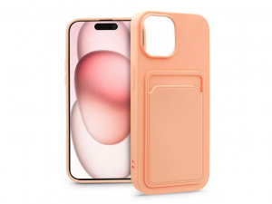 Haffner Card Case Apple iPhone 15 szilikon tok kártyatartóval rózsaszín (PT-6852)