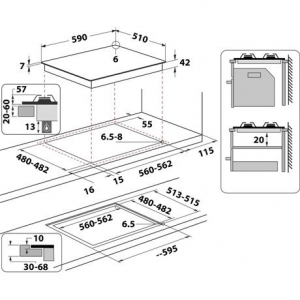 Whirlpool GOR 625/NB1 gázfőzőlap