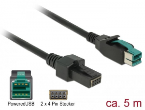 Delock Powered USB k&aacute;bel apa 12 V > 2 x 4 tűs apa 5m (85486)