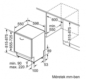 Bosch SMV6YCX02E beépíthető mosógép