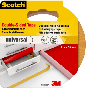 3M Universal 42010750 kétoldalas ragasztószalag, világosbarna, 7 m x 50 mm
