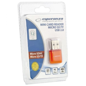 Esperanza EA134O USB 2.0 kártyaolvasó naranssárga