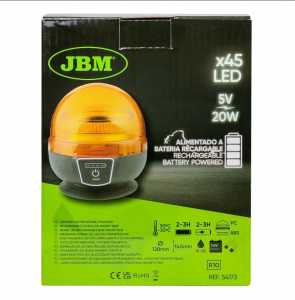 JBM villogó LED-es narancs 5V mágneses tölthető (0252827)