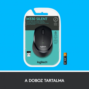 Logitech M330 SILENT PLUS vezet&eacute;k n&eacute;lk&uuml;li optikai eg&eacute;r fekete (910-004909)