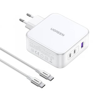 UGREEN 15339 Nexode 2x USB-C, 1x USB-A hálózati töltő 140W fehér (15339)