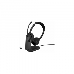 Jabra Evolve2 55 UC sztere&oacute; Bluetooth headset fekete + t&ouml;ltő&aacute;llom&aacute;s (25599-989-989)